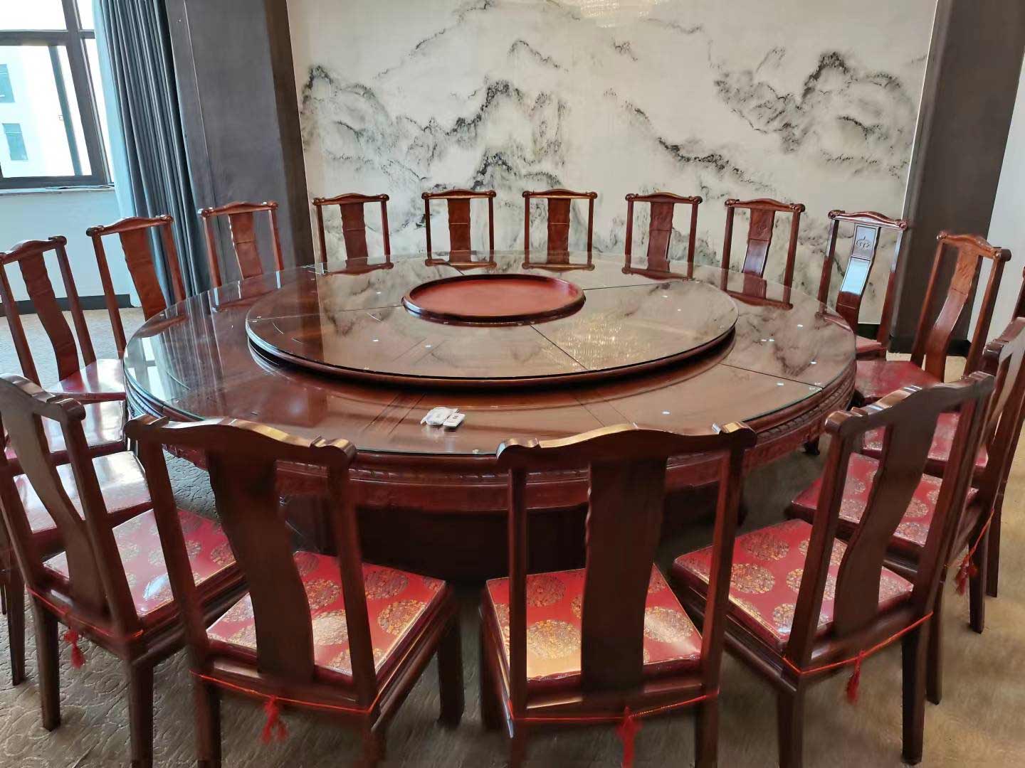 会所饭店红木大圆桌